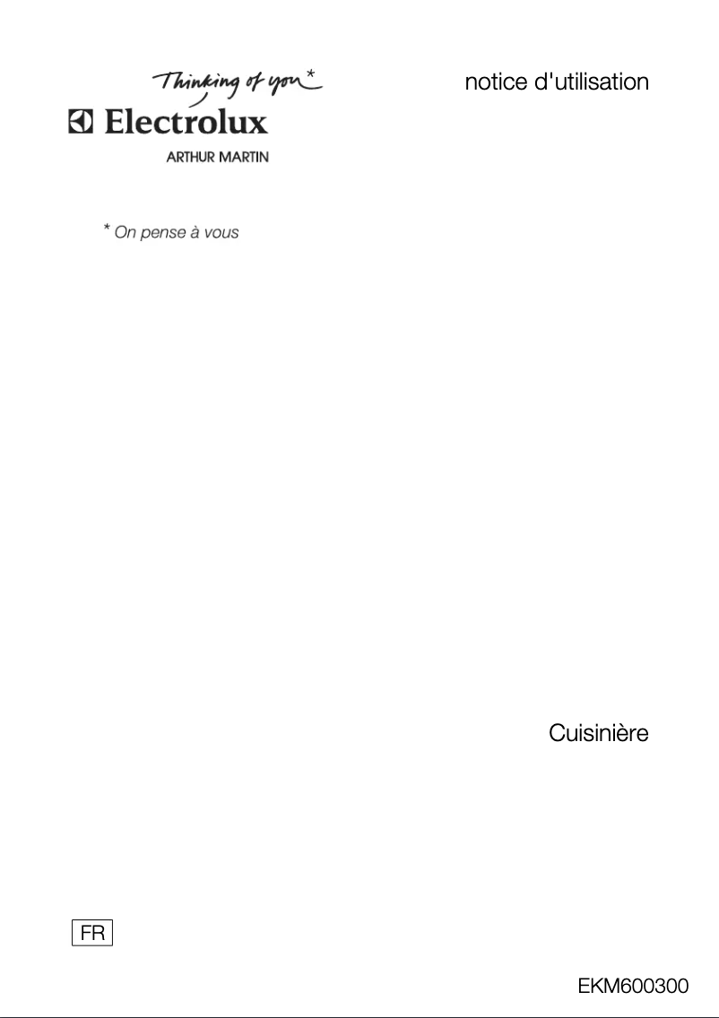 Page 1 de la notice Manuel utilisateur Arthur Martin-Electrolux EKM600300W