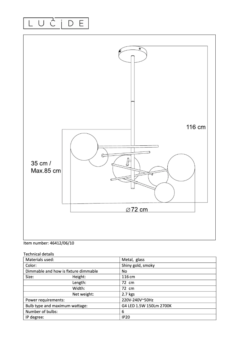 Page n°1 - Manuel utilisateur Lucide Alara 46412/06/10