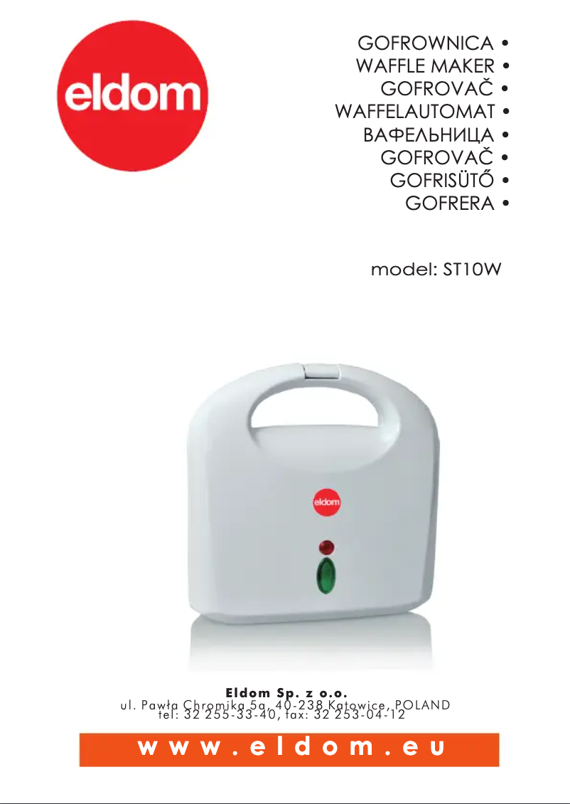 Page n°1 - Manuel utilisateur Eldom ST10W