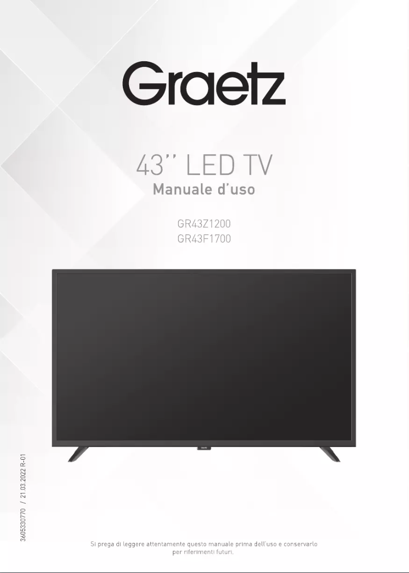 Page 1 de la notice Manuel utilisateur Graetz GR43F1700