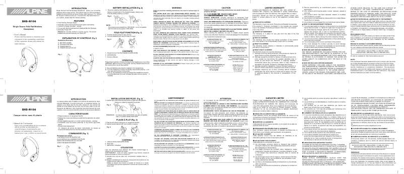 Page 1 de la notice Manuel utilisateur Alpine SHS-N106