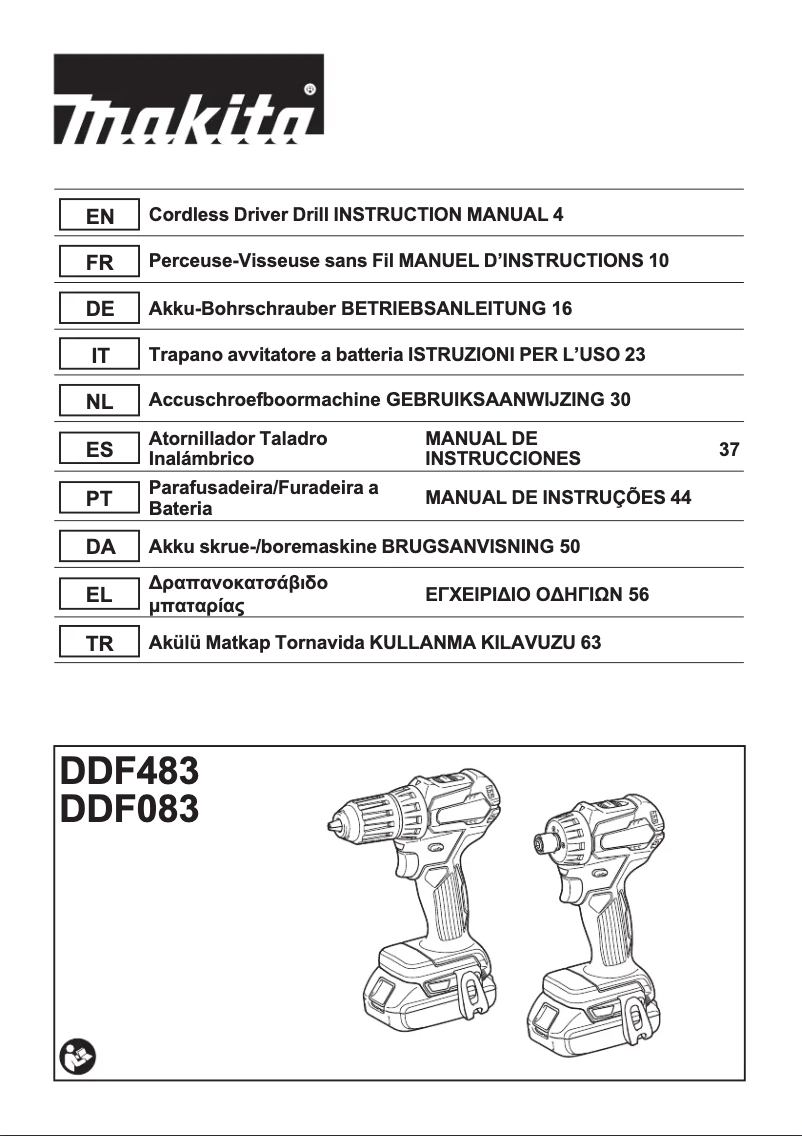 Page 1 de la notice Manuel utilisateur Makita DLX8026TW1