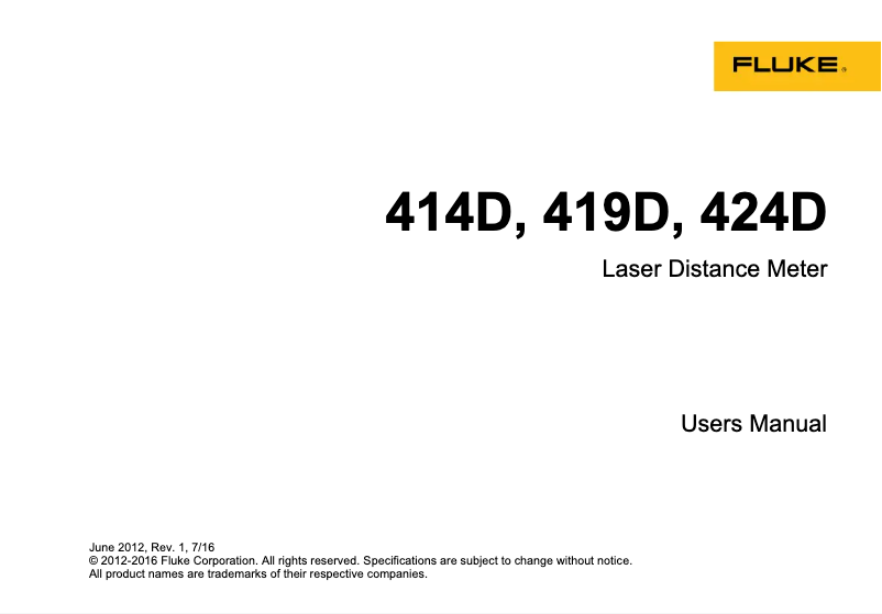 Página 1 del manual Manual de usuario Fluke 419D