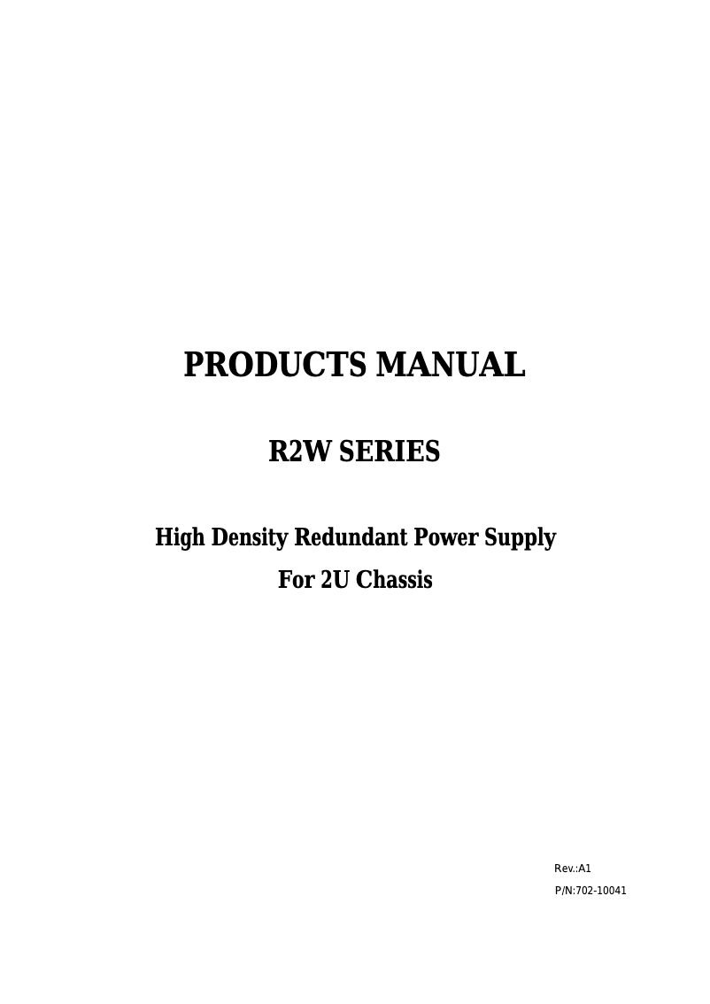 Image de la première page du manuel de l'appareil R2W-6500P