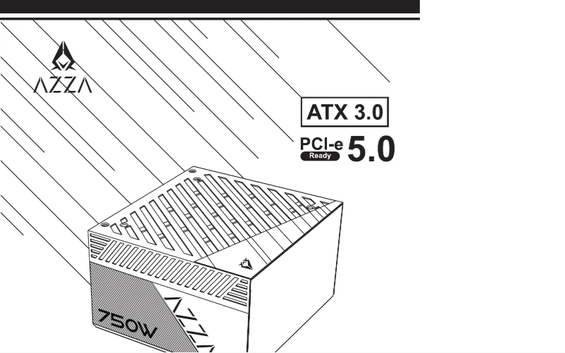 Page 1 de la notice Manuel utilisateur Azza ATX3.0 750W Gold