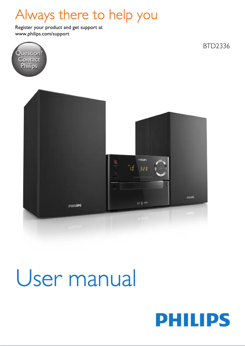 Page 1 de la notice Mode d'emploi Philips BTD2336
