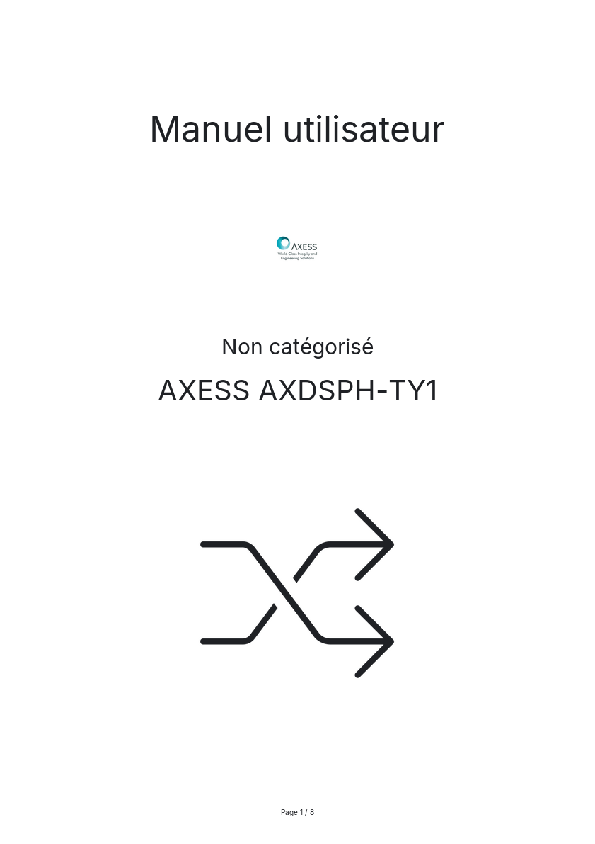 Page n°1 - Manuel utilisateur AXESS AXDSPH-TY1