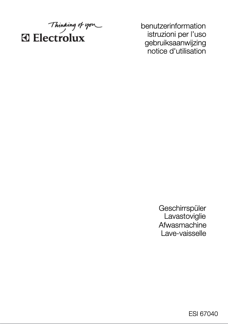 Page 1 de la notice Manuel utilisateur Electrolux ESI67040