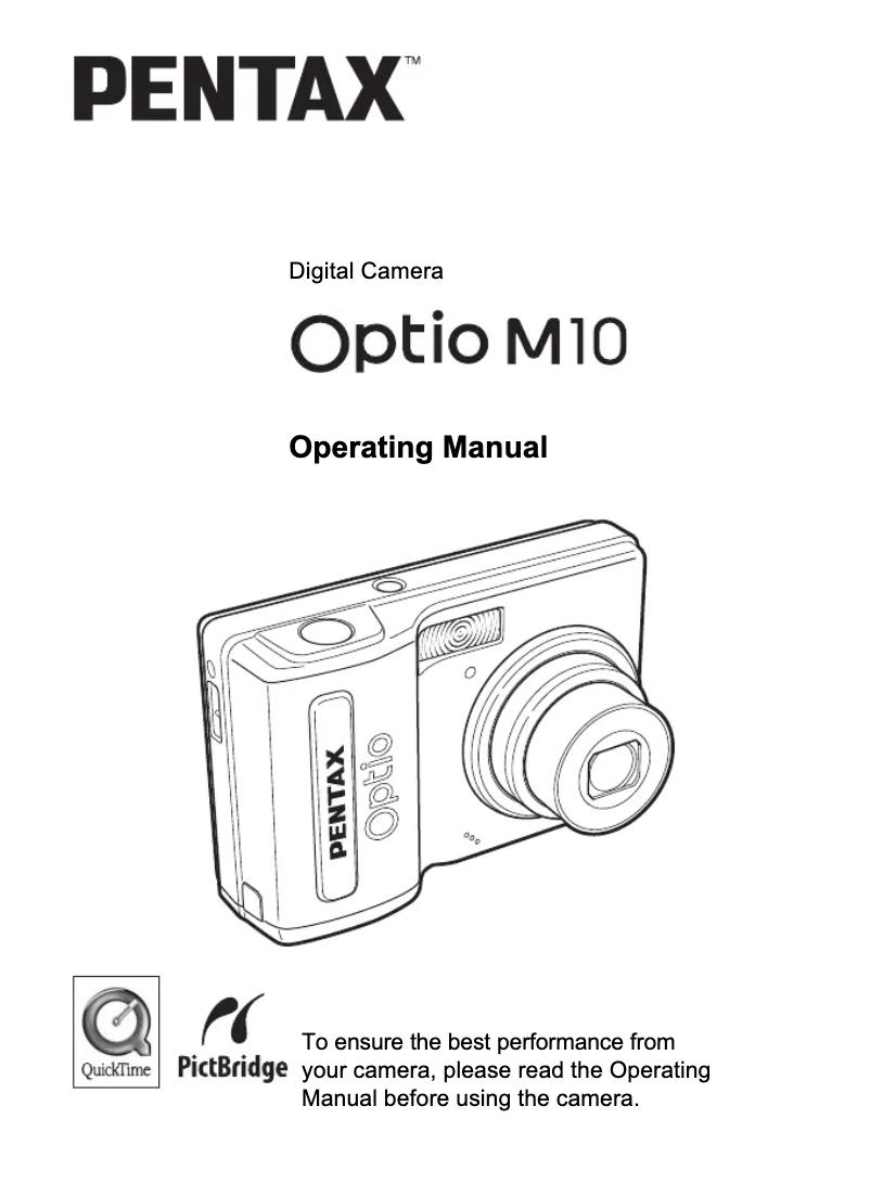 Página 1 del manual Manual de usuario Pentax Optio M10