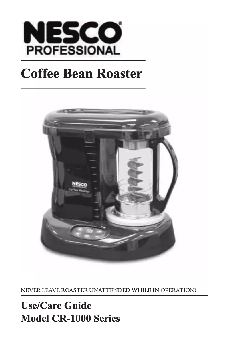 Page 1 de la notice Manuel utilisateur Nesco CR-1010-PR