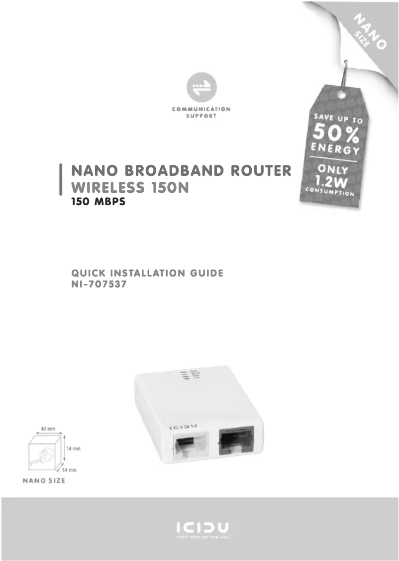 Page n°1 - Manuel utilisateur Icidu Nl-707537