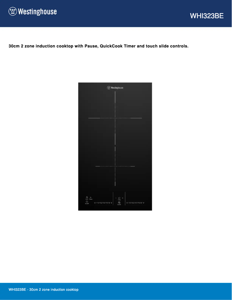 Page n°1 - Fiche technique Westinghouse WHI323BE