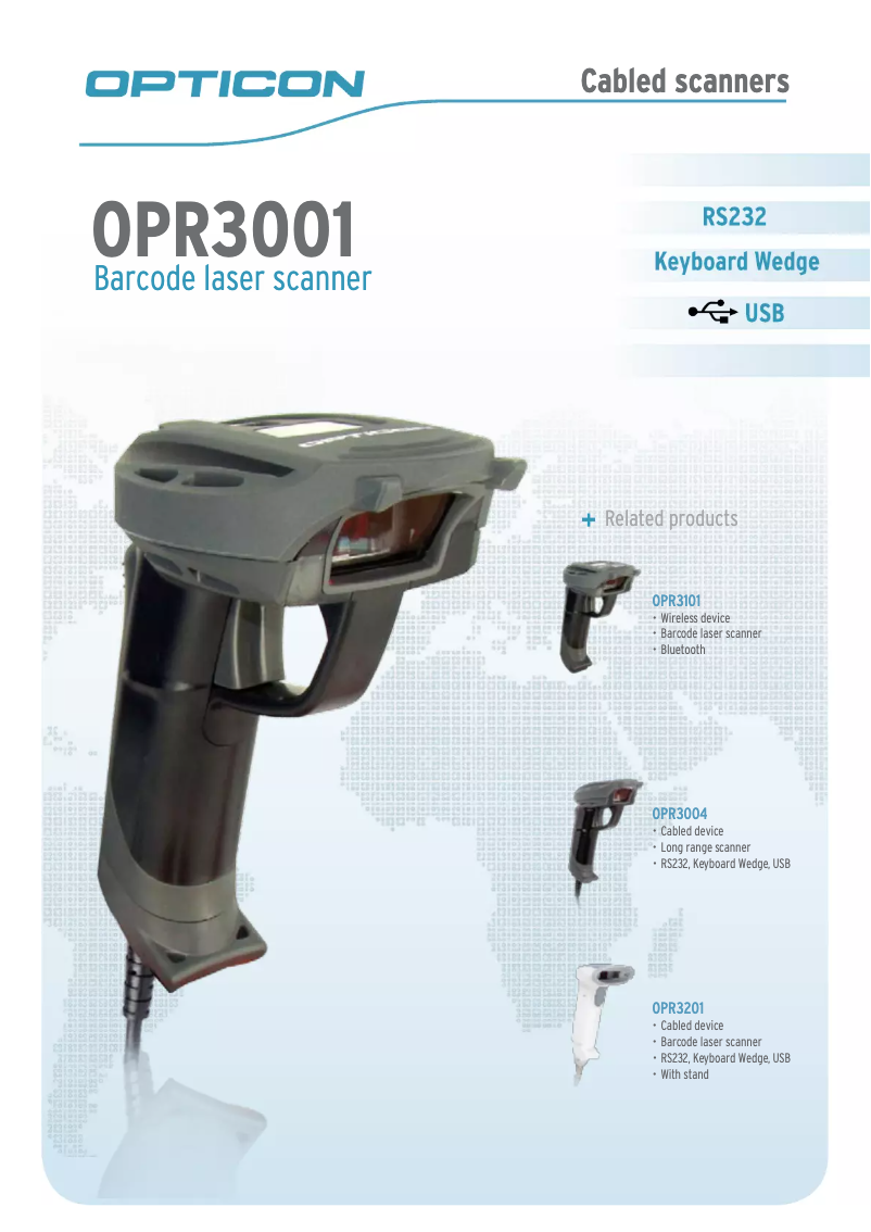 Page n°1 - Manuel utilisateur Opticon OPR3001