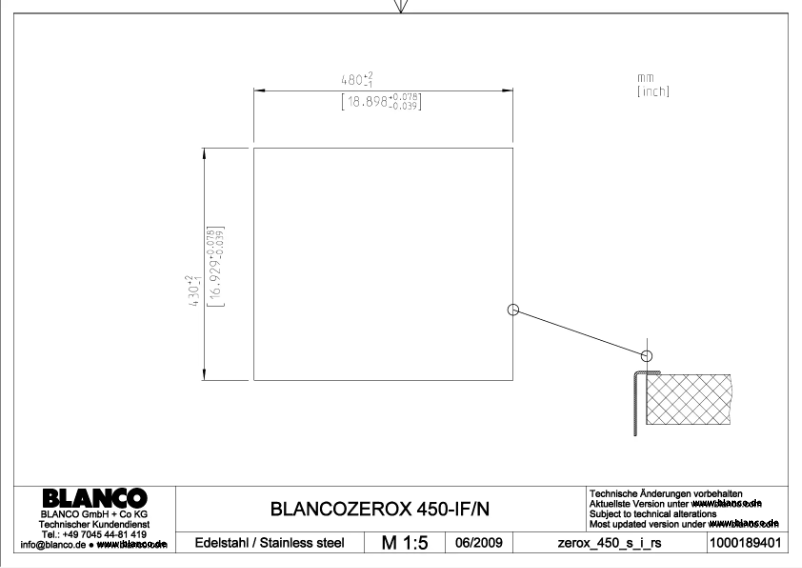 Page 1 de la notice Manuel utilisateur BLANCO ZEROX 450-IF/N