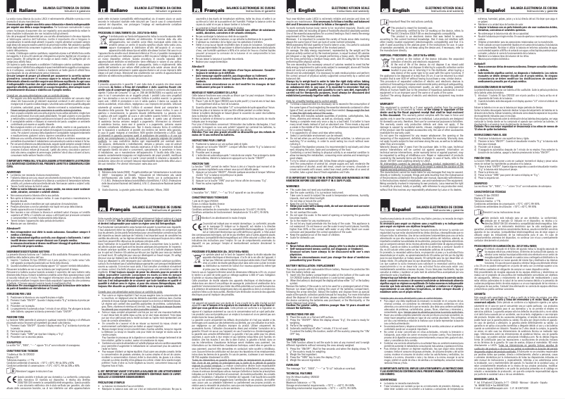 Page 1 de la notice Manuel utilisateur Laica LC101