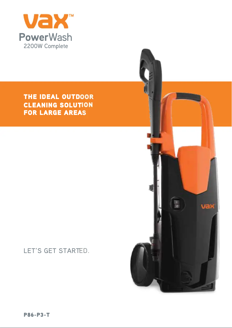 Page 1 de la notice Manuel utilisateur Vax PowerWash P86-P3-T