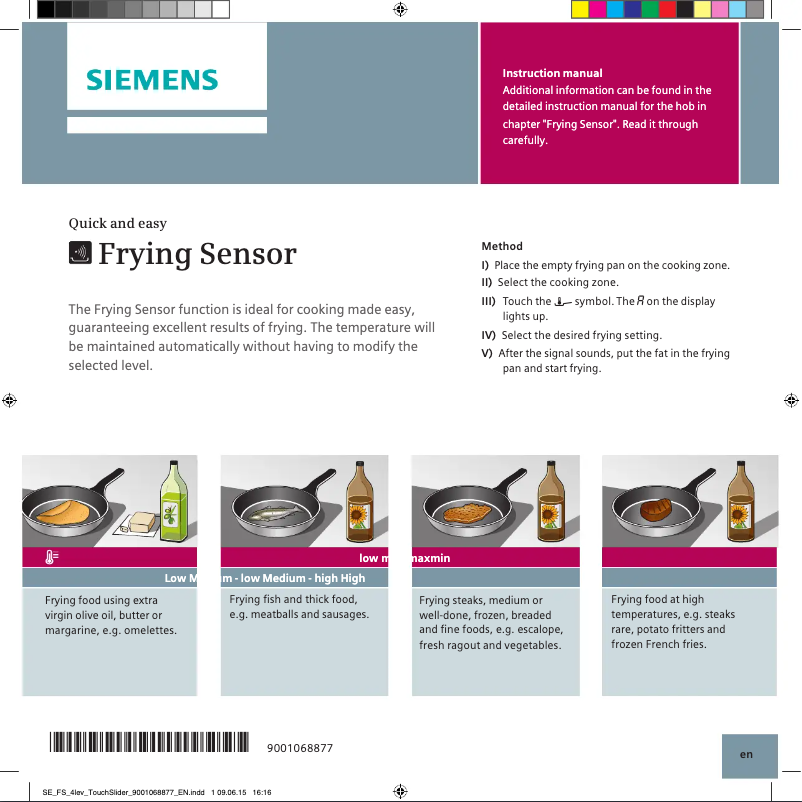 Page 1 de la notice Fiche technique Siemens EX879FVC1E