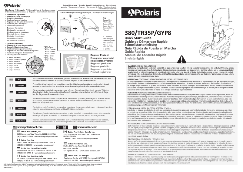 Page 1 de la notice Guide de démarrage rapide Polaris TR35P