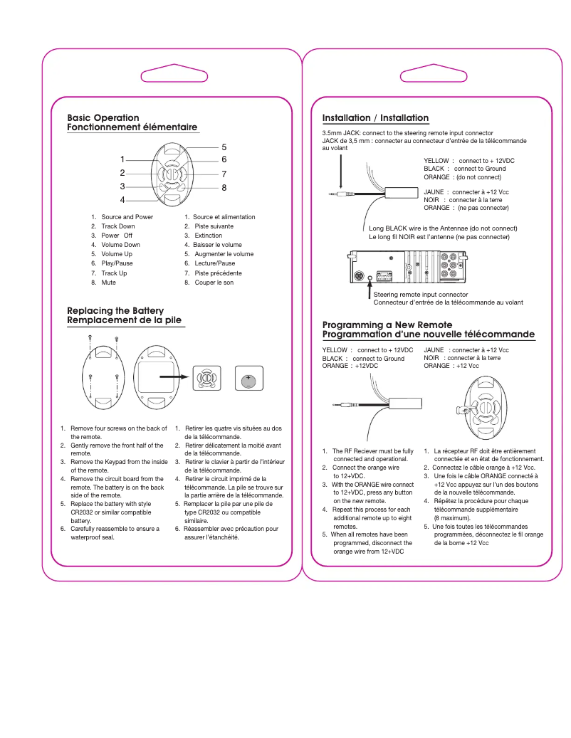 Page n°1 - Manuel utilisateur Alpine RUE-M1RF