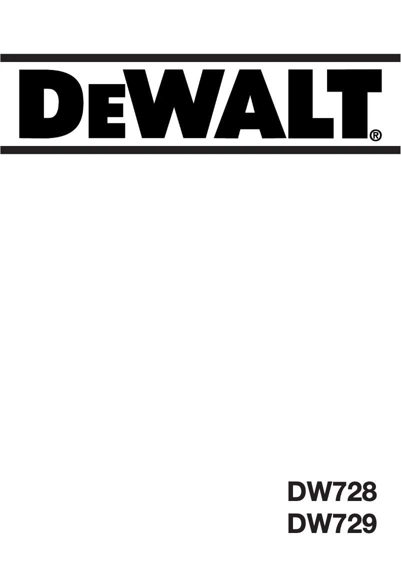 Page 1 de la notice Manuel utilisateur DeWalt DW729