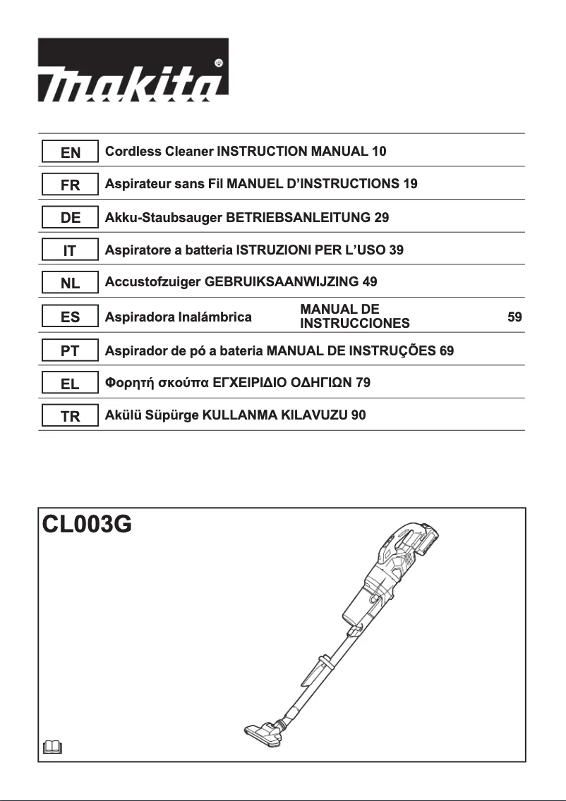Page 1 de la notice Manuel utilisateur Makita CL003G
