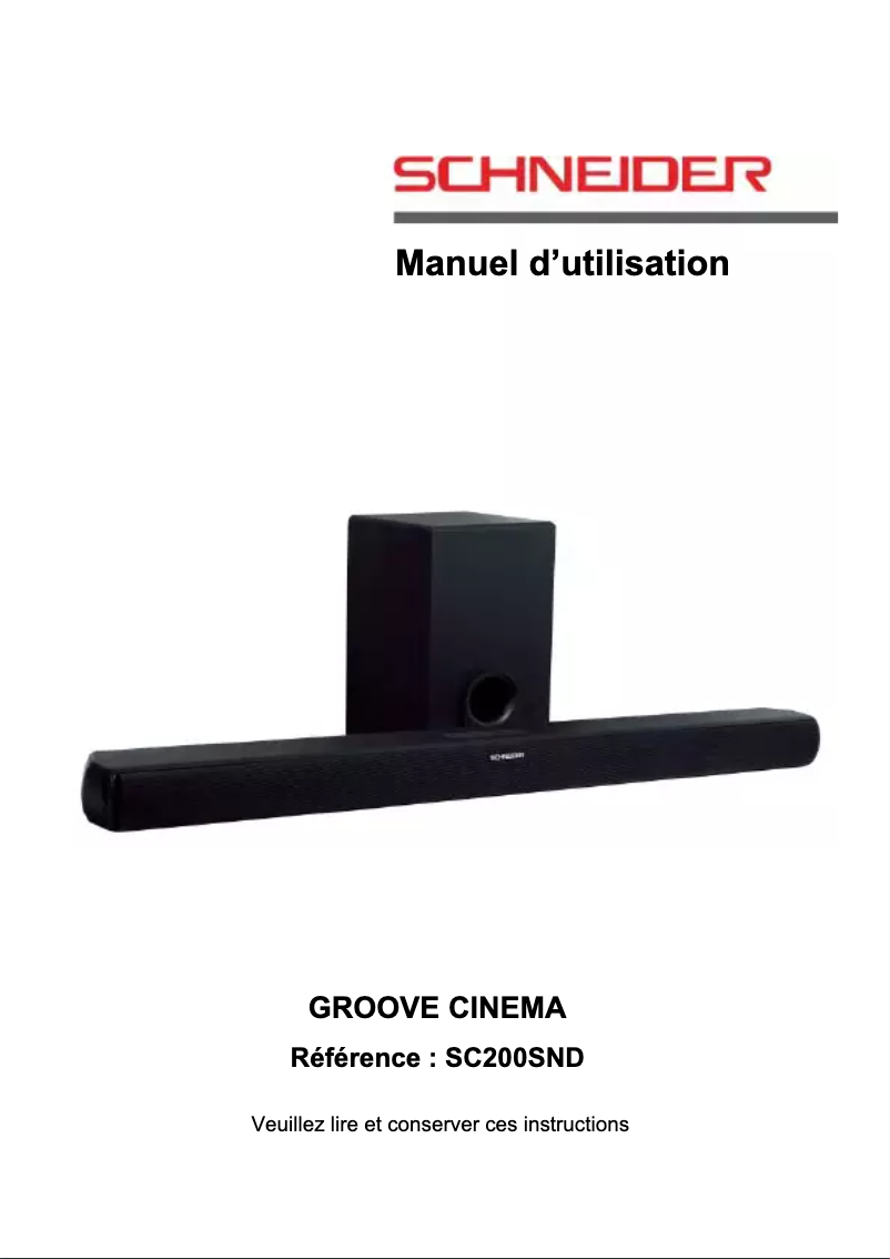 Page 1 de la notice Mode d'emploi Schneider SC200SND