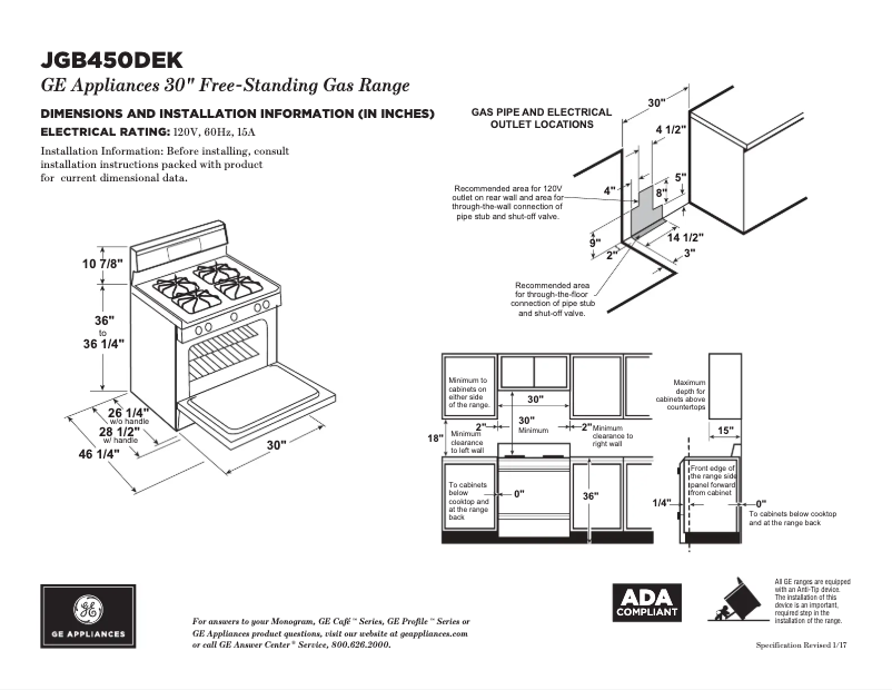 Image de la première page du manuel de l'appareil JGB450DEKWW