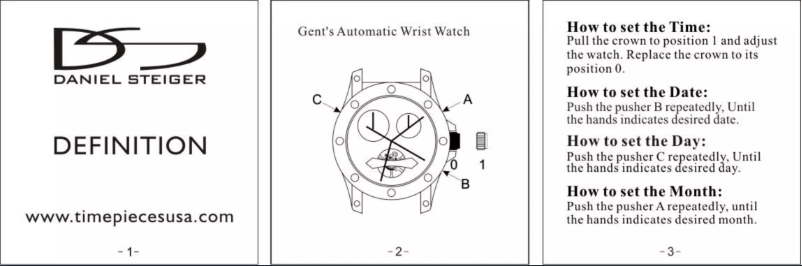 Image de la première page du manuel de l'appareil Definition