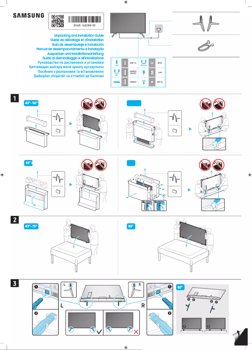 Imagen de la primera página del manual del dispositivo UA85CU7100K