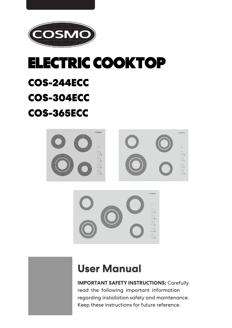 Page 1 de la notice Manuel utilisateur Cosmo COS-365ECC