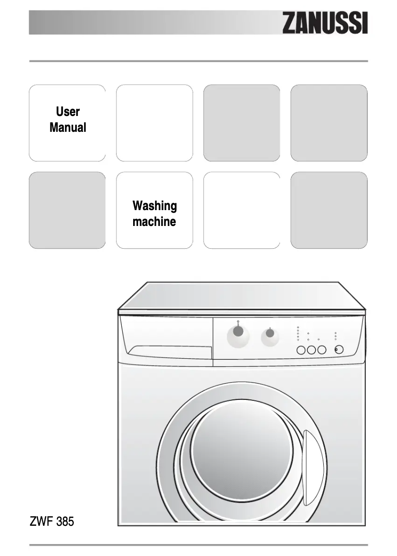 Imagen de la primera página del manual del dispositivo ZWF 385