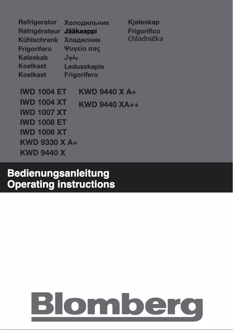 Page n°1 - Manuel utilisateur Blomberg IWD 1008 ET