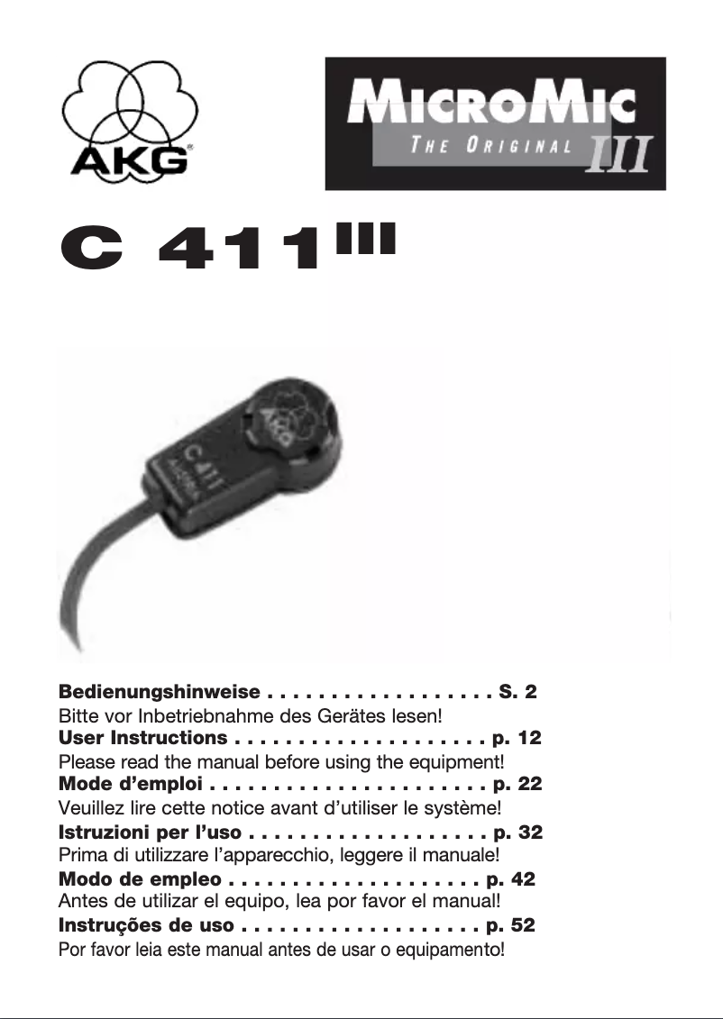 Image de la première page du manuel de l'appareil C 411