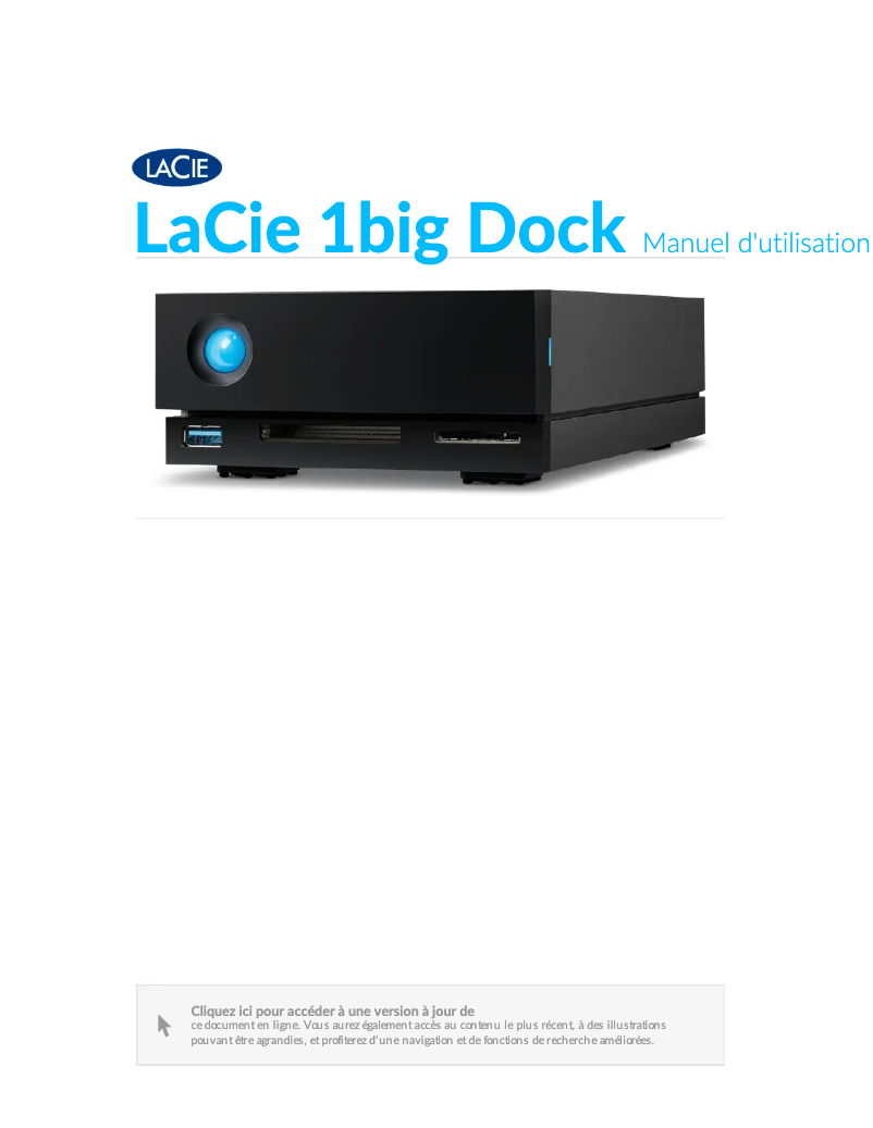 Page n°1 - Manuel utilisateur LaCie 1big Dock
