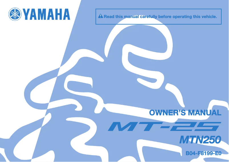 Page 1 de la notice Manuel utilisateur Yamaha MT25 (2016)