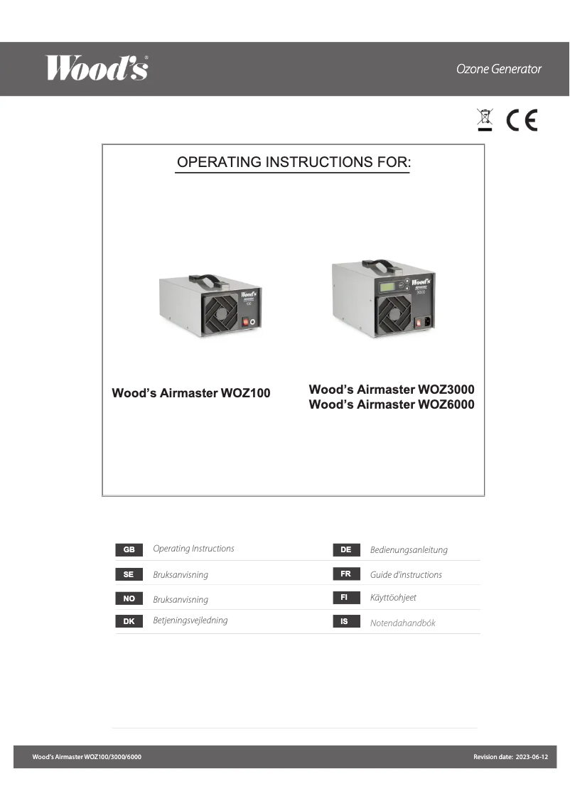 Image de la première page du manuel de l'appareil Airmaster WOZ100