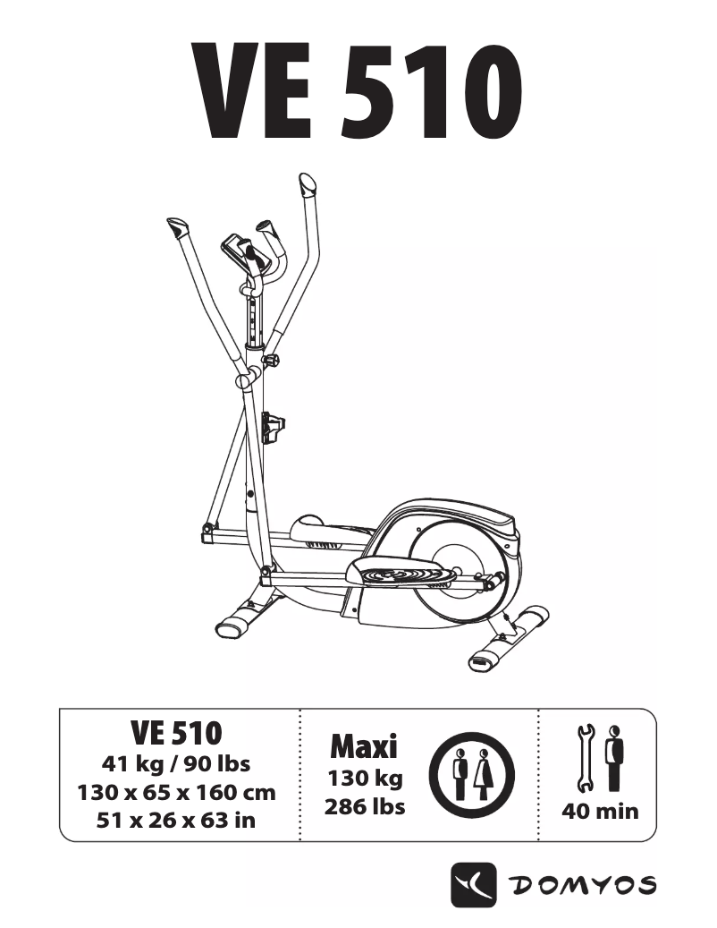 Page 1 de la notice Manuel utilisateur Domyos VE 510
