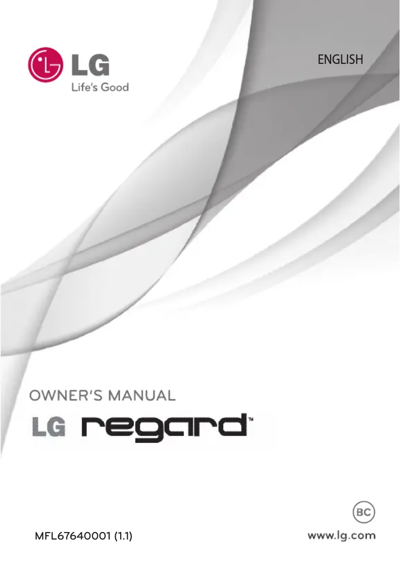 Page 1 de la notice Manuel utilisateur LG Regard