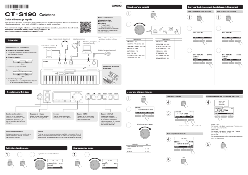 Page n°1 - Manuel utilisateur Casio CT-S190