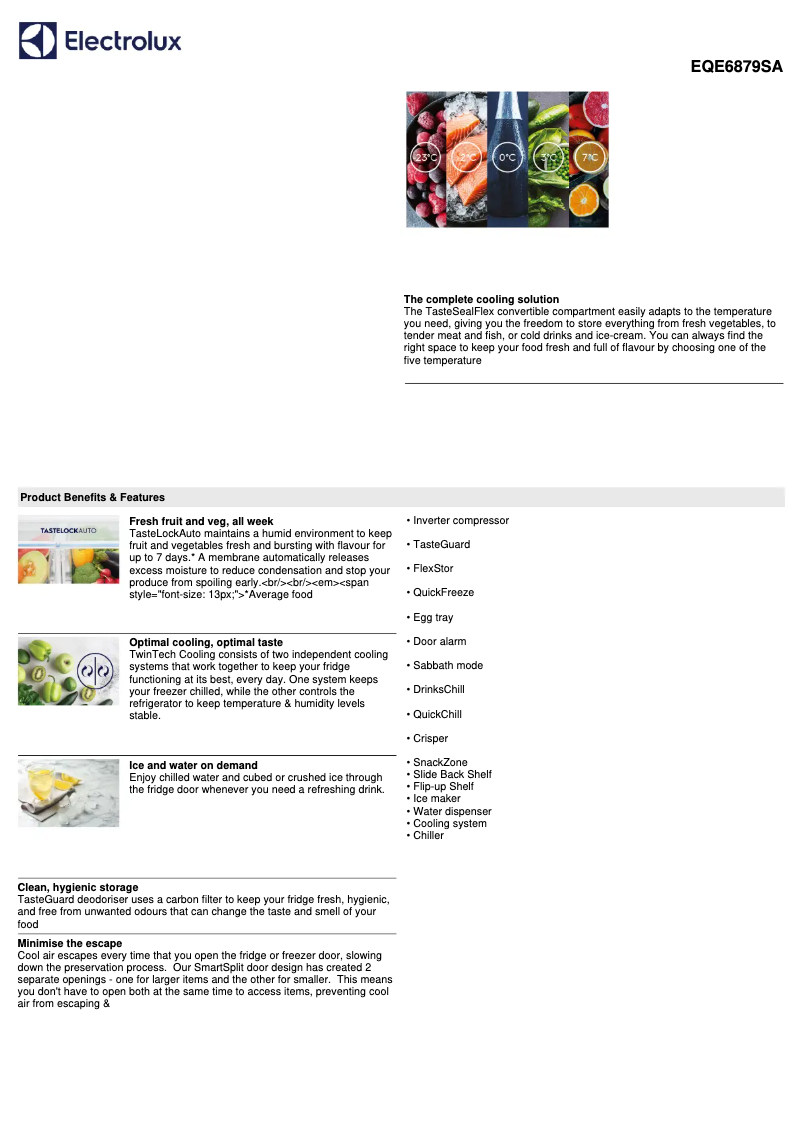 Image de la première page du manuel de l'appareil EQE6879A