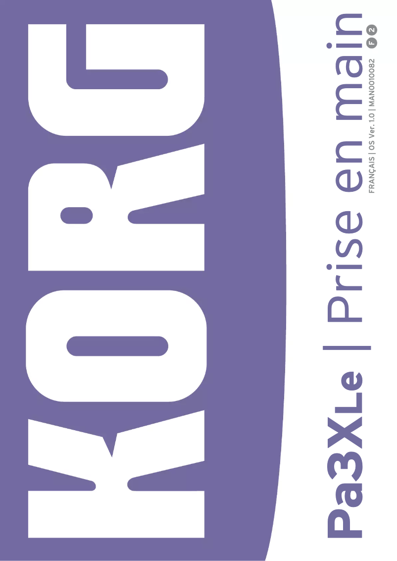 Page n°1 - Manuel utilisateur Korg Pa3XLe