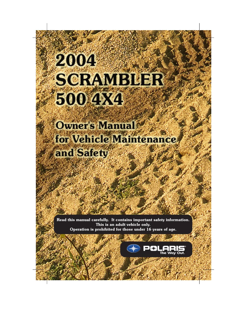 Page 1 de la notice Manuel utilisateur Polaris Scrambler 500 4x4 (2004)