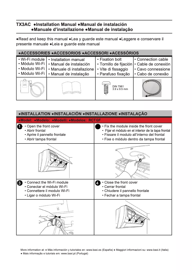 Page 1 de la notice Manuel utilisateur Baxi R-32 LSG25