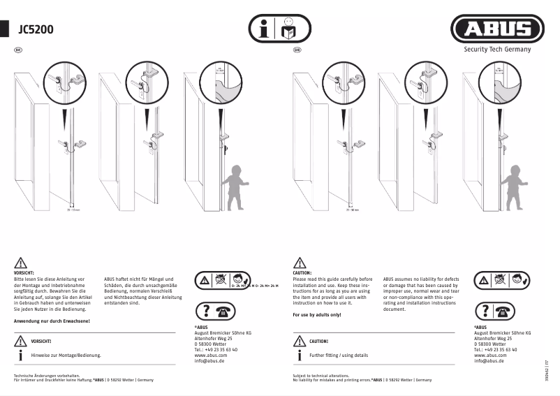 Page 1 of the manual User Manual Abus JC5200