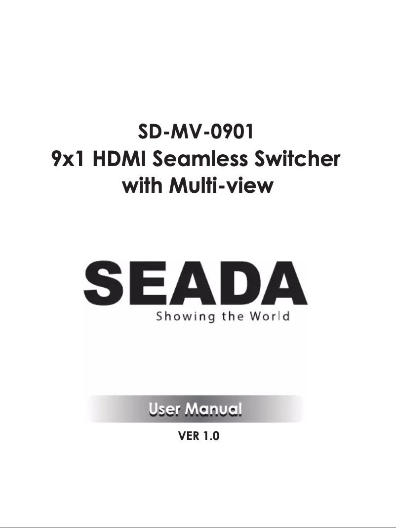 Page n°1 - Manuel utilisateur SEADA SD-MV-0901