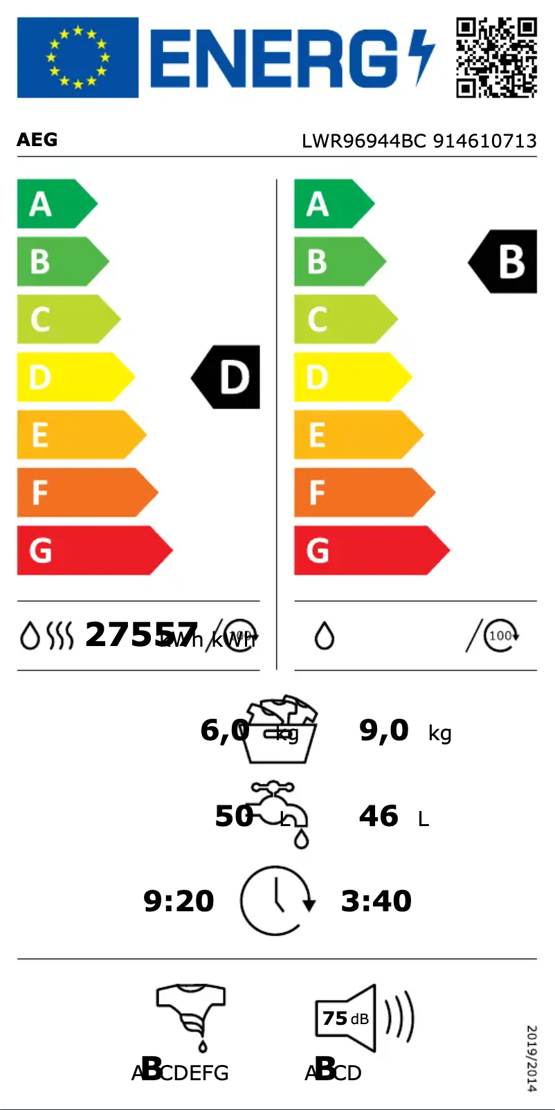 Página 1 del manual Manual de usuario AEG LWR96944BC