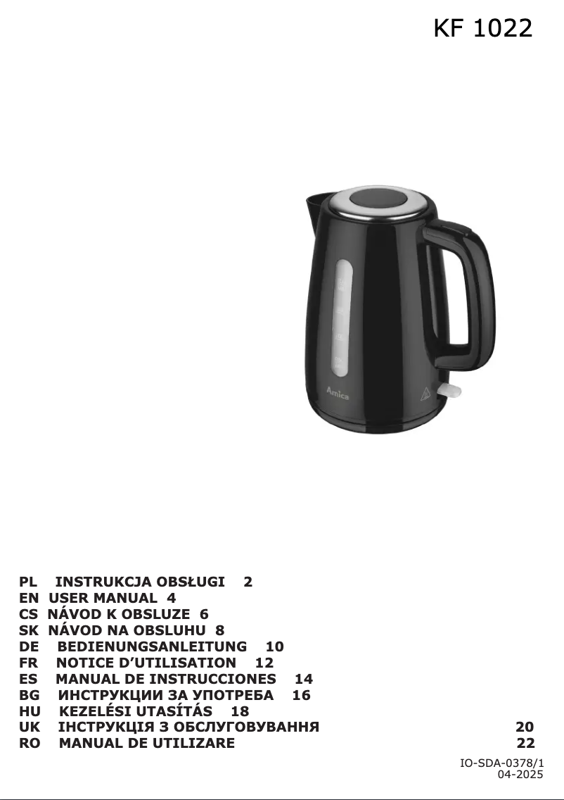 Image de la première page du manuel de l'appareil KF 1022