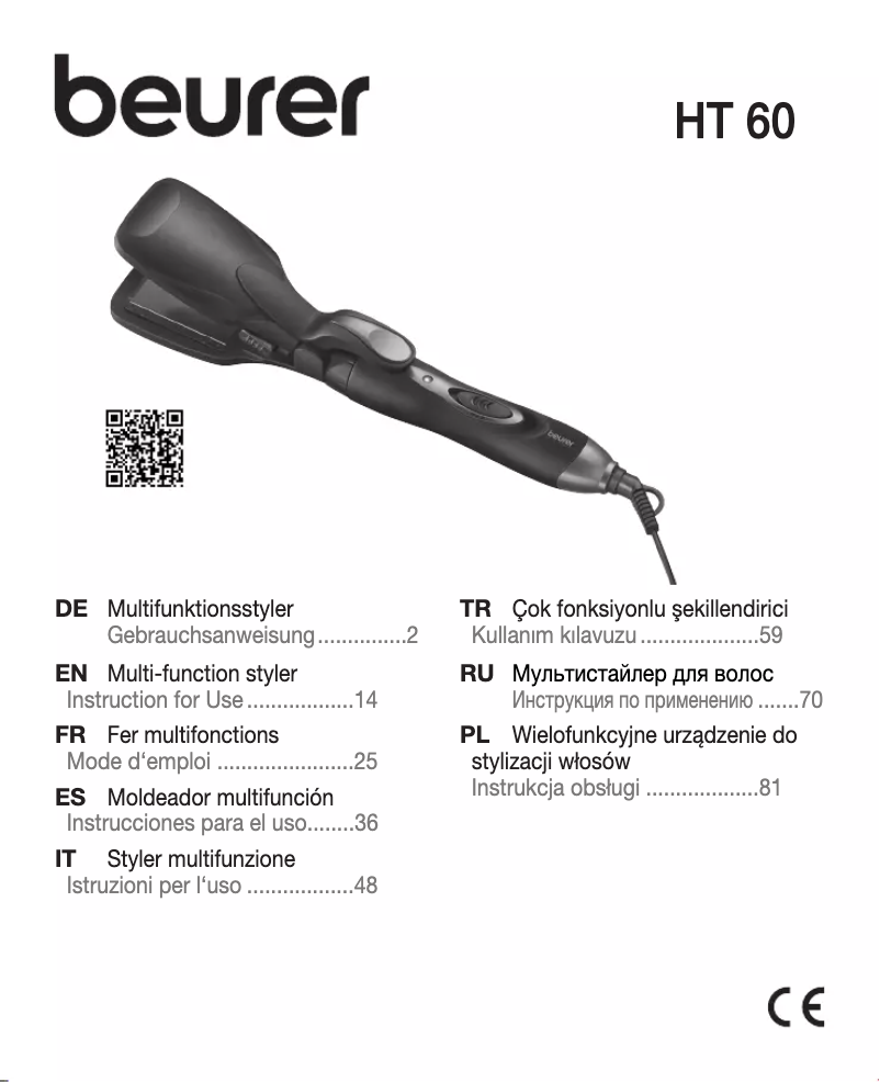 Page 1 de la notice Manuel utilisateur Beurer HT 60