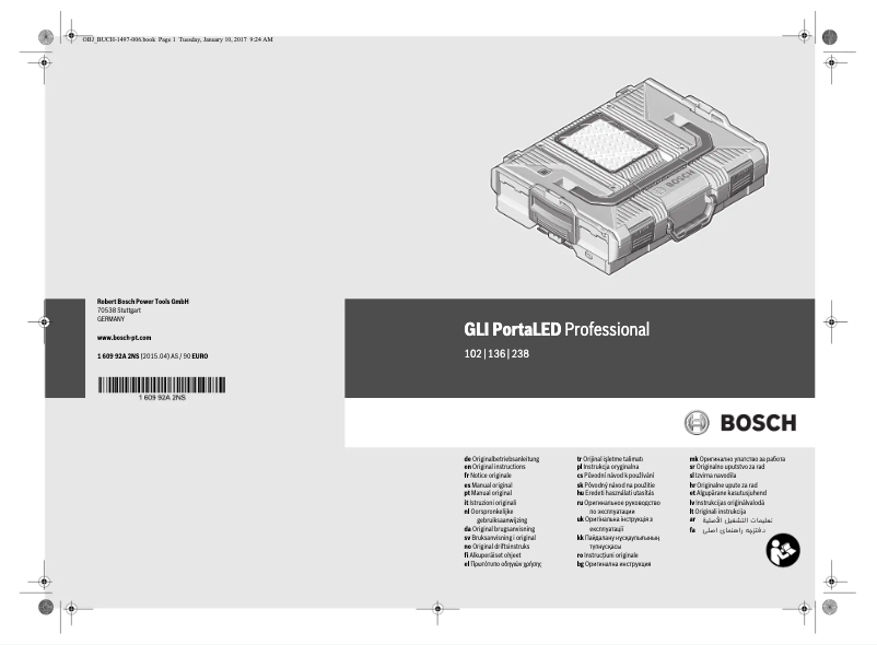 Page 1 de la notice Manuel utilisateur Bosch GLI PortaLED 102 Professional