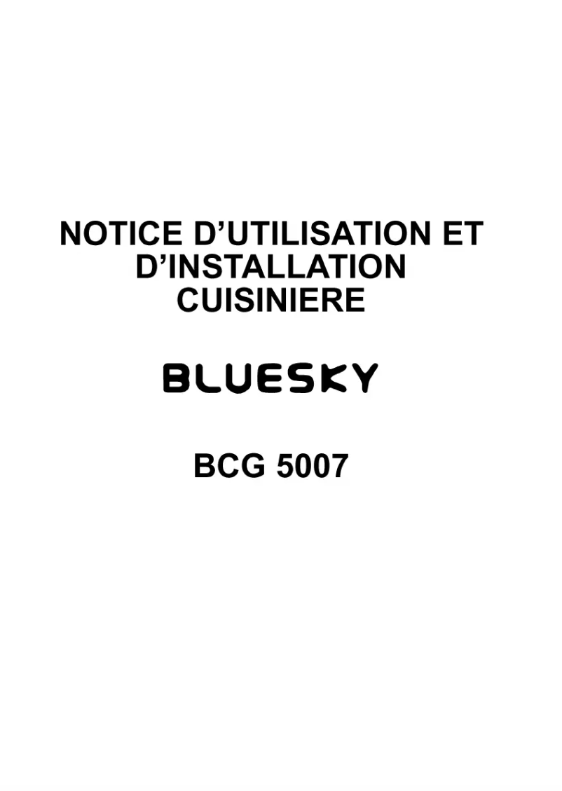 Page n°1 - Manuel utilisateur Bluesky BCG 5007